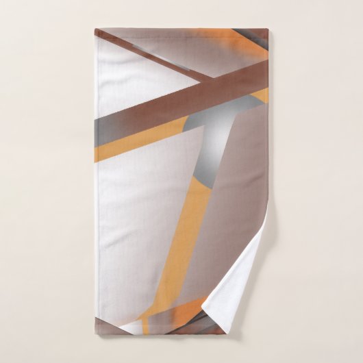 Jagged Edge Concentrische Aarde Tone Ombre Art Bad Handdoek (Handdoek)