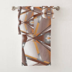 Jagged Edge Concentrische Aarde Tone Ombre Art Bad Handdoek