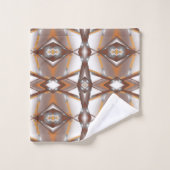 Jagged Edge Concentrische Aarde Tone Ombre Art Bad Handdoek (Wasdoekje)