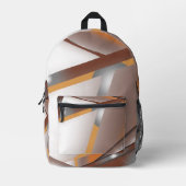 Jagged Edge Concentrische Aarde Tone Ombre Art Bedrukte Rugzak (Voorkant)