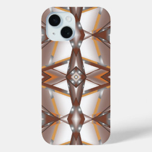 Jagged Edge Concentrische Aarde Tone Ombre Art iPhone 15 Case