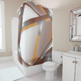 Jagged Edge Concentrische Aarde Tone Ombre Art Douchegordijn