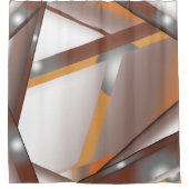 Jagged Edge Concentrische Aarde Tone Ombre Art Douchegordijn (Voorkant)