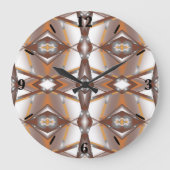 Jagged Edge Concentrische Aarde Tone Ombre Art Grote Klok (Voorkant)