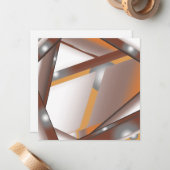 Jagged Edge Concentrische Aarde Tone Ombre Art Notitiekaartje (Voorkant / Achterkant in situ)