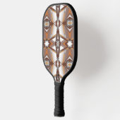 Jagged Edge Concentrische Aarde Tone Ombre Art Pickleball Paddle (Links)