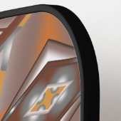 Jagged Edge Concentrische Aarde Tone Ombre Art Pickleball Paddle (Links Detail)
