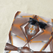 Jagged Edge Concentrische Aarde Tone Ombre Art Strandlaken (In situ)