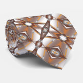 Jagged Edge Concentrische Aarde Tone Ombre Art Stropdas (Opgerold)