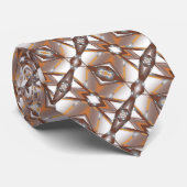 Jagged Edge Concentrische Aarde Tone Ombre Art Stropdas (Opgerold)