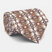 Jagged Edge Concentrische Aarde Tone Ombre Art Stropdas (Opgerold)