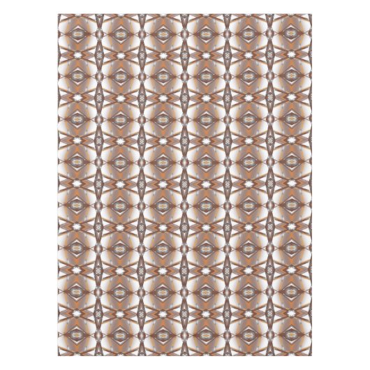 Jagged Edge Concentrische Aarde Tone Ombre Art Tafelkleed (Voorkant)