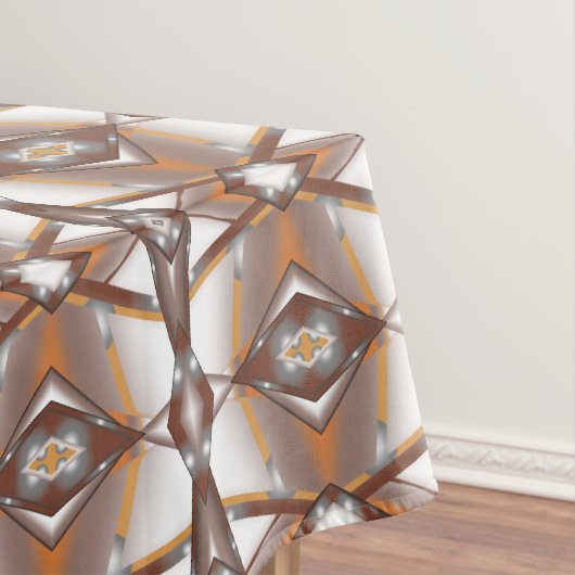 Jagged Edge Concentrische Aarde Tone Ombre Art Tafelkleed (Voorbeeld)