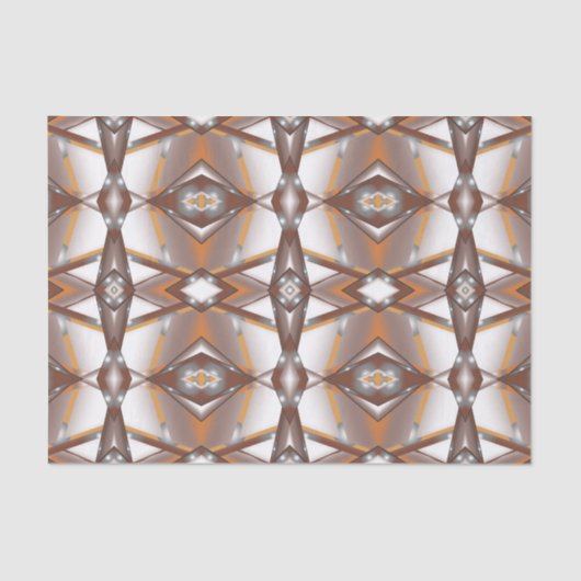 Jagged Edge Concentrische Aarde Tone Ombre Art Tissuepapier (Voorkant)