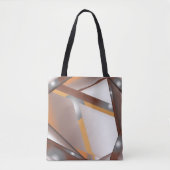 Jagged Edge Concentrische Aarde Tone Ombre Art Tote Bag (Voorkant)