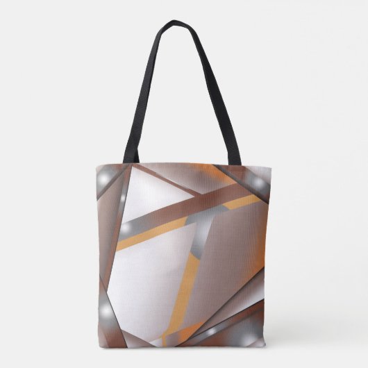 Jagged Edge Concentrische Aarde Tone Ombre Art Tote Bag (Achterkant)