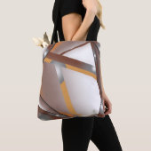 Jagged Edge Concentrische Aarde Tone Ombre Art Tote Bag (Dichtbij)