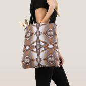 Jagged Edge Concentrische Aarde Tone Ombre Art Tote Bag (Dichtbij)