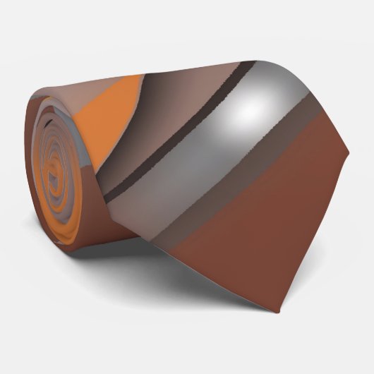 Jagged Edge Concentrische Earth Tone Ombre Abstrac Stropdas (Opgerold)