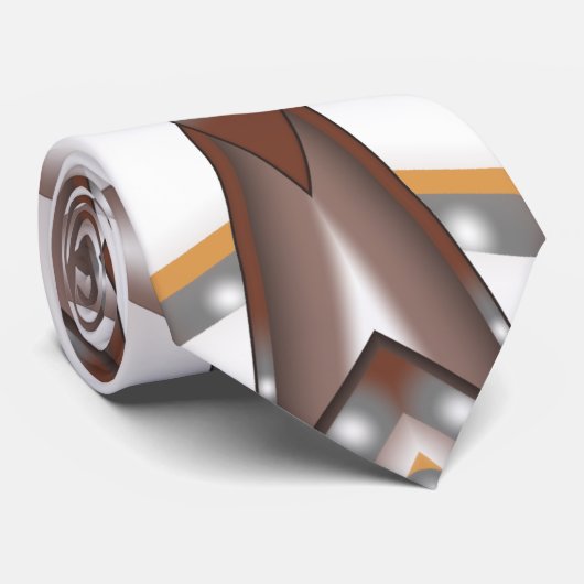 Jagged Edge Concentrische Earth Tone Ombre Abstrac Stropdas (Opgerold)