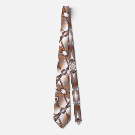 Jagged Edge Concentrische Earth Tone Ombre Abstrac Stropdas (Voorkant)