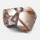 Jagged Edge Concentrische Earth Tone Ombre Abstrac Stropdas (Opgerold)