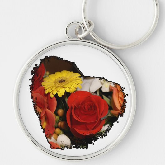 Jagged Edge Heart Bouquet Sleutelhanger (Voorkant)