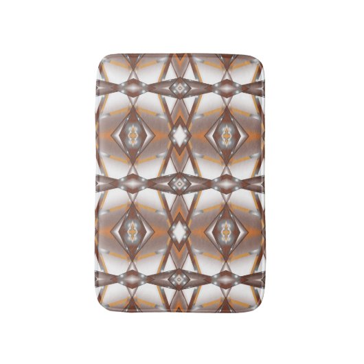 Jagged Edged Concentrische Aarde Tone Ombre Art Badmat (Voorkant Verticaal)