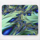 Jagged | Groene en blauwe fractale kunst Muismat (Voorkant)