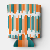 Jagged Lines - Blauwgroen en Oranje Blikjeskoeler (Achterkant)