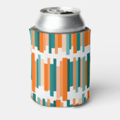 Jagged Lines - Blauwgroen en Oranje Blikjeskoeler (Blikje Achterkant)