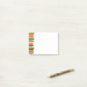 Jagged Lines - Blauwgroen en Oranje Post-it® Notes (Op bureau)