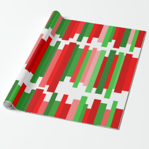Jagged Lines - rood en groen Cadeaupapier