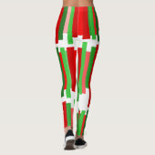 Jagged Lines - rood en groen Leggings (Achterkant)