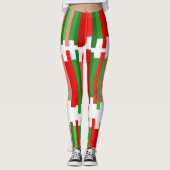 Jagged Lines - rood en groen Leggings (Voorkant)