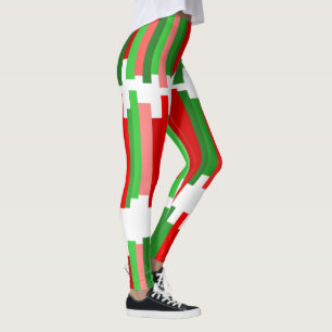 Jagged Lines - rood en groen Leggings