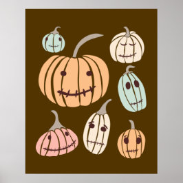 Jagged Little Jack-O-Lantern Pastel Pumpkins Poster