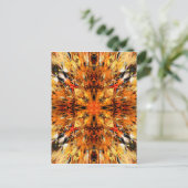 Jagged Oranje Mandala Briefkaart (Staand voorkant)