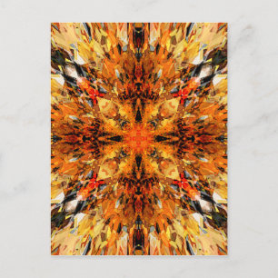 Jagged Oranje Mandala Briefkaart
