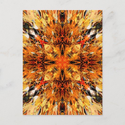 Jagged Oranje Mandala Briefkaart (Voorkant)