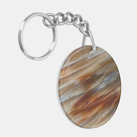 Jagged Petrified Wood Sleutelhanger (Voorkant Links)