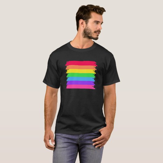 Jagged Rainbow LGBT T-shirt (Voorkant volledig)