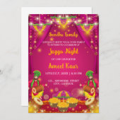 Jaggo night Invitation, Panjabi Pre Wedding Kaart (Voorkant / Achterkant)