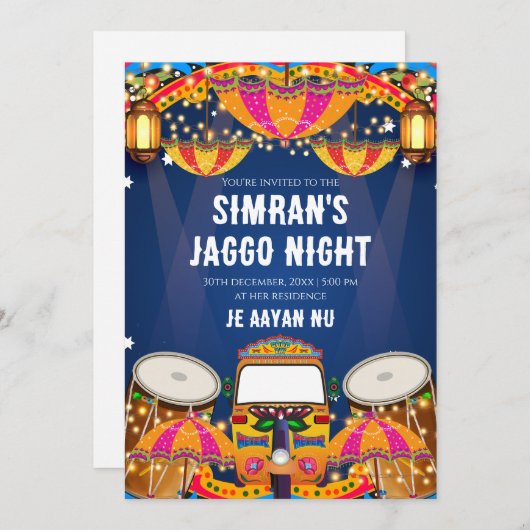 Jaggo uitnodigingen Digital Jago uitnodigingen (Voorkant / Achterkant)