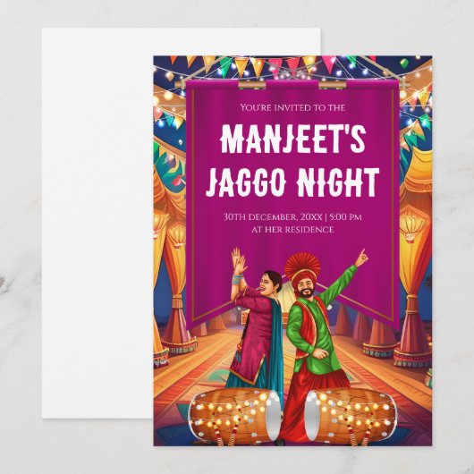 Jaggo uitnodigingskaarten Jaggo uitnodigingen, Jag Kaart (Voorkant / Achterkant)