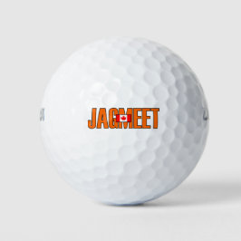 Jagmeet Sinaasappel Vette Tekst Canadese Vlag Kleu Golfballen