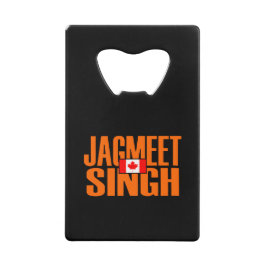 Jagmeet Singh Oranje Block Text Canadian Flag Creditkaart Flessenopener