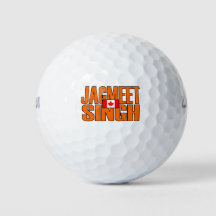 Jagmeet Singh Oranje Block Text Canadian Flag