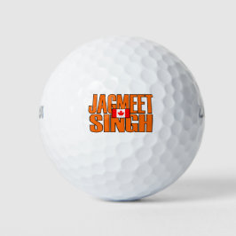 Jagmeet Singh Oranje Block Text Canadian Flag Golfballen