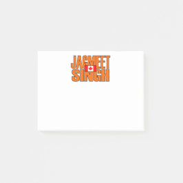 Jagmeet Singh Oranje Block Text Canadian Flag Post-it® Notes